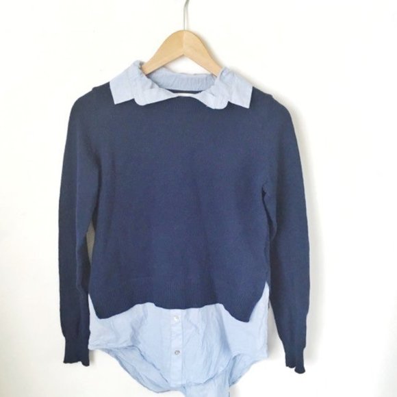 Light Sweater with Attached Button-Down - Picture 1 of 5